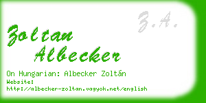 zoltan albecker business card
